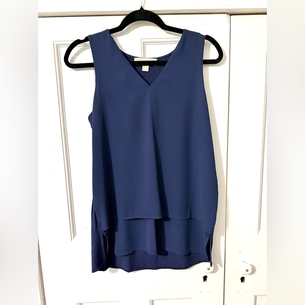 Michael Kors Navy V-Neck Blouse